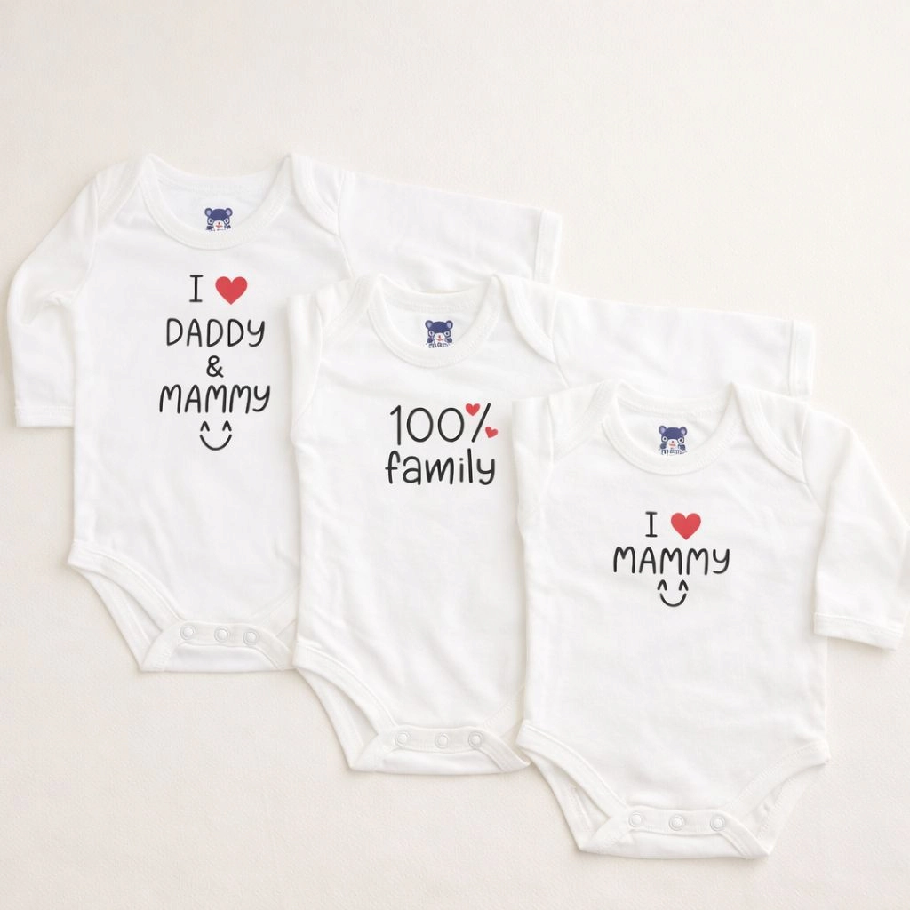 Pack of 3 Full-sleeve bodysuits