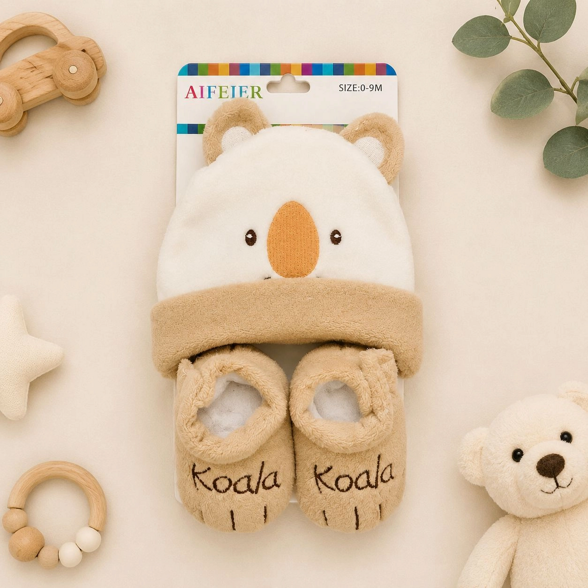 AIFEIER Premium Winter Baby Cap & Shoes Set