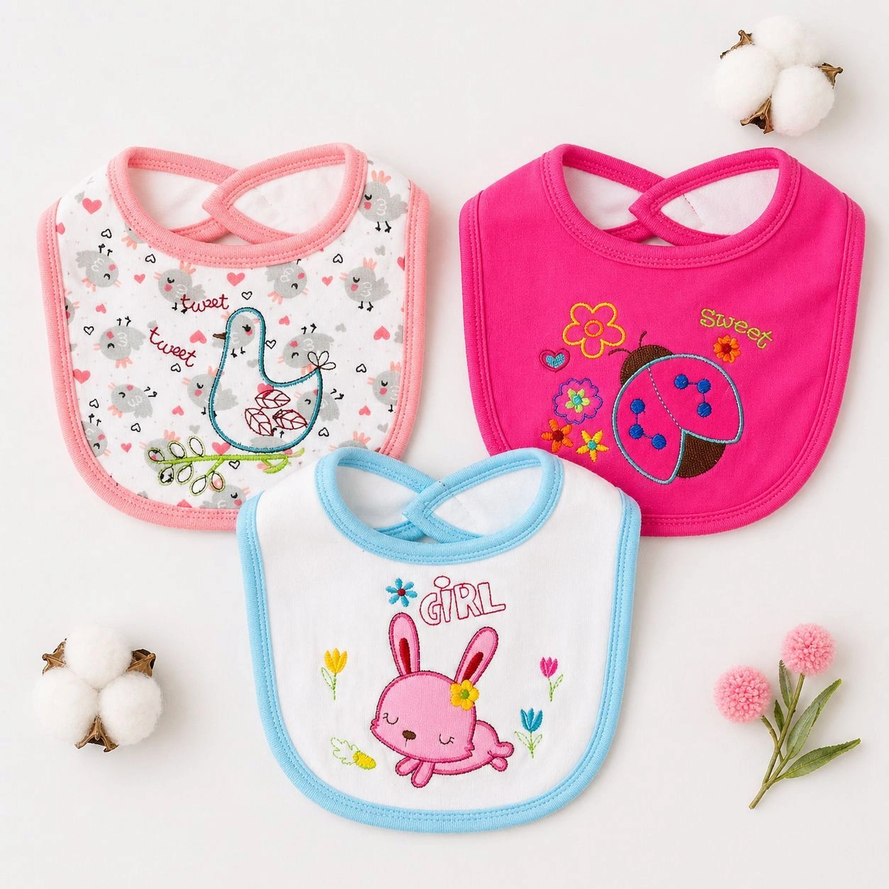 Set of 3 Baby Bibs Collection