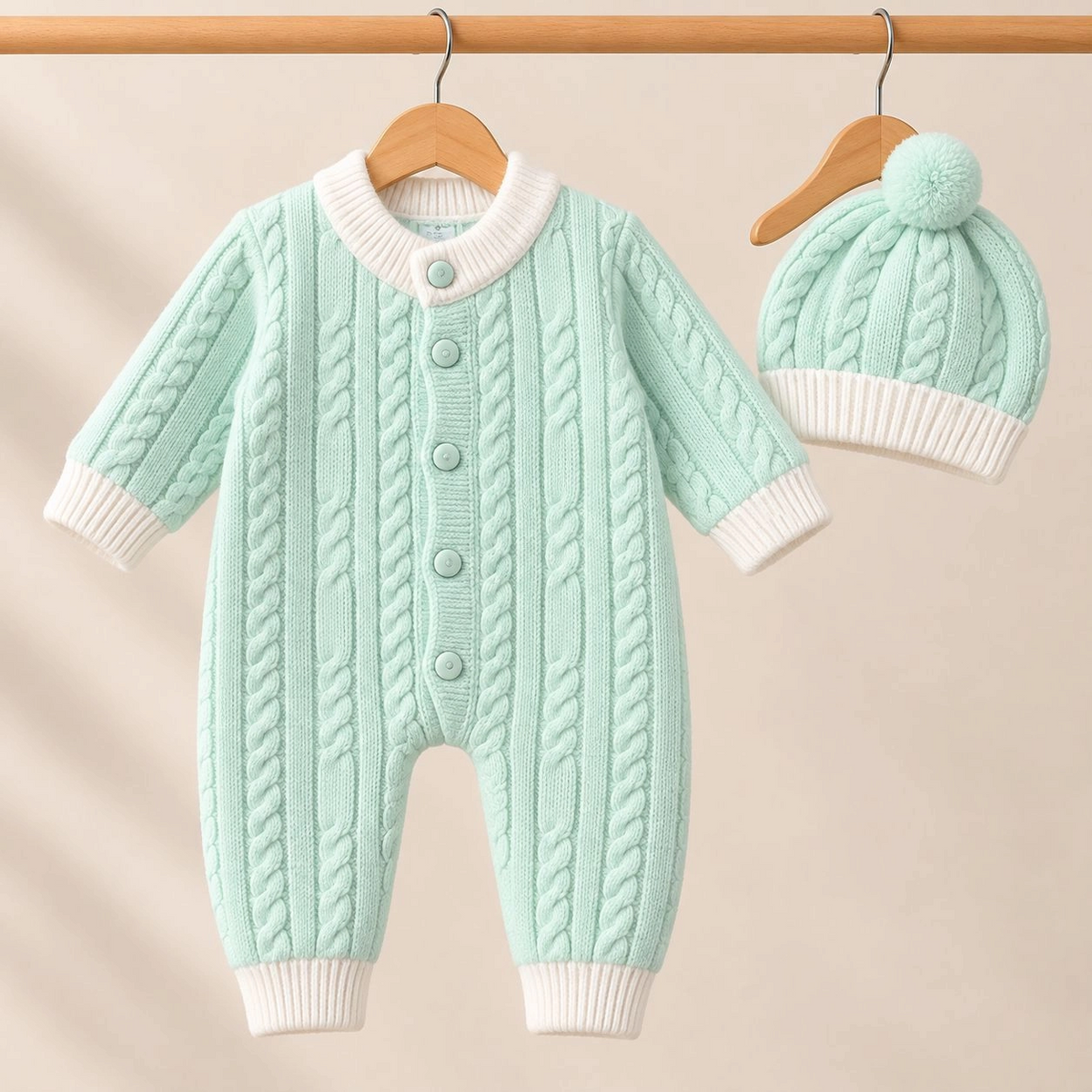 Imported Woolen Baby Romper with cap(0-6 months)