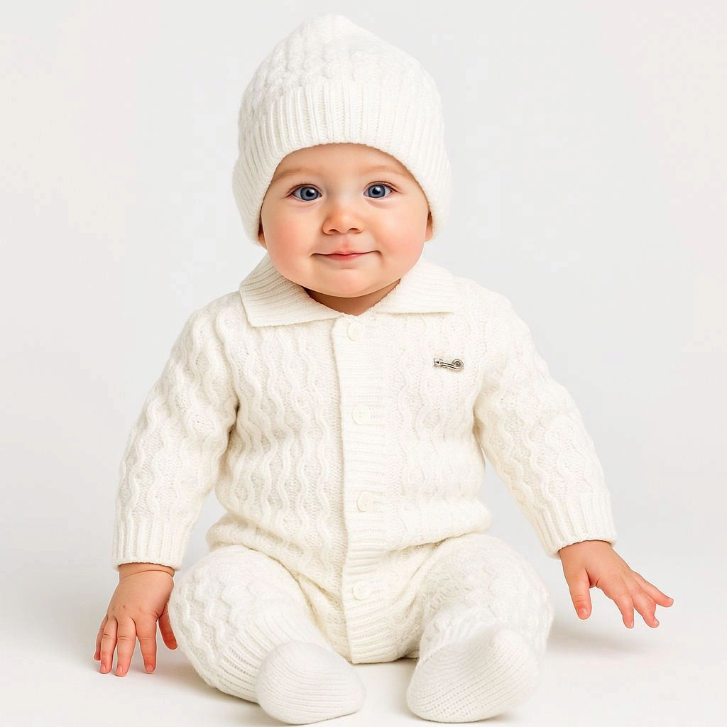 Baby Woolen Hooded Rompers(0-6 months)