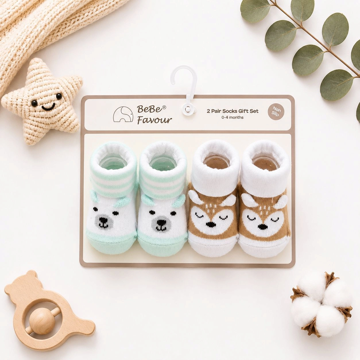 Bebe Fevor Branded Pack of 2 Socks Botties