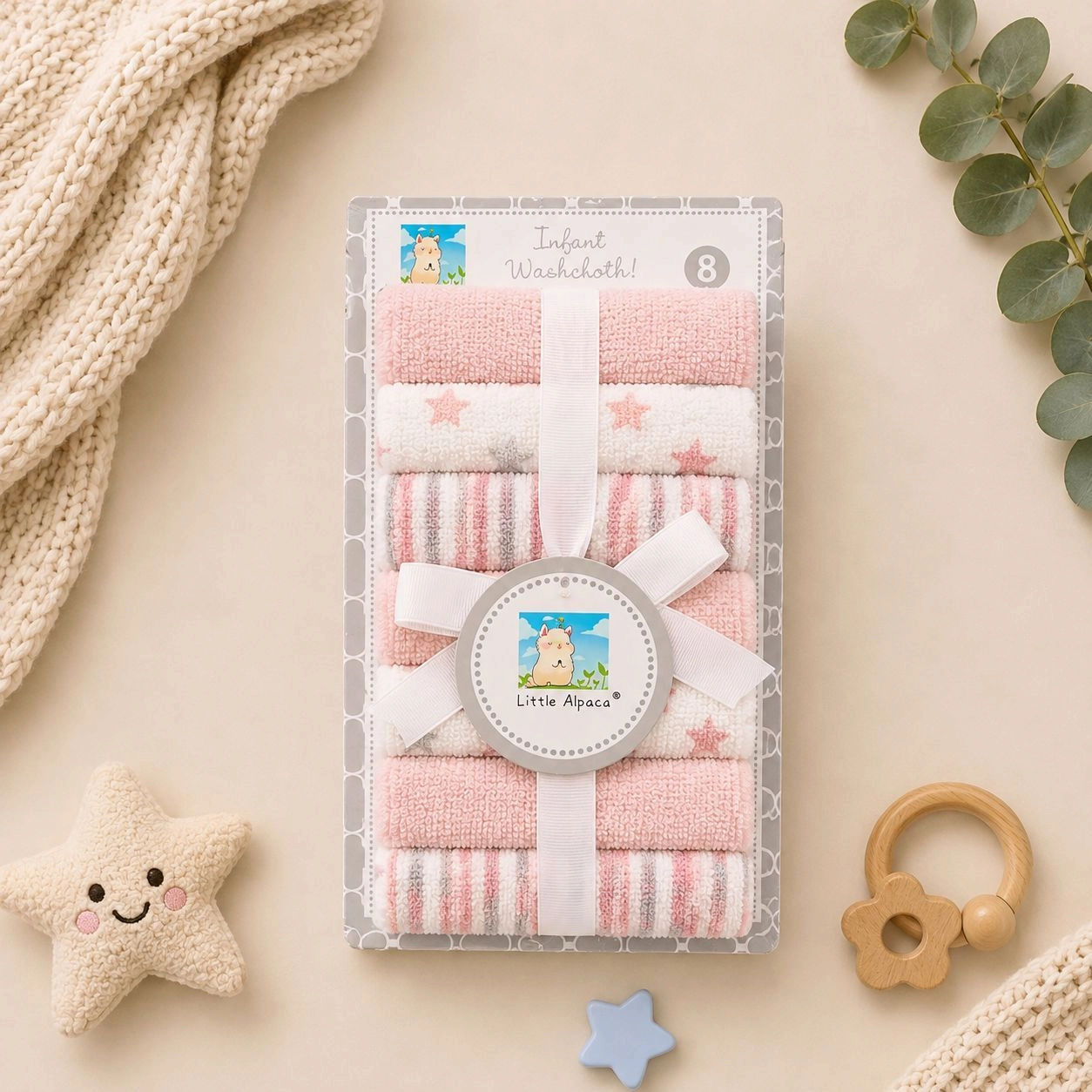 8-Piece Baby Face Towel & Washcloth Set