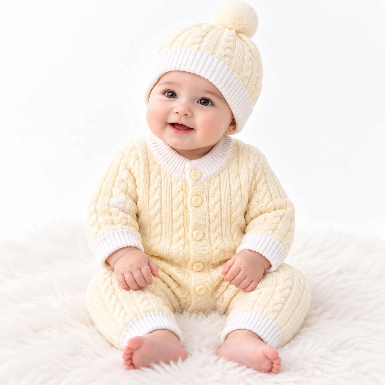 Imported Woolen Baby Romper with cap(0-6 months)