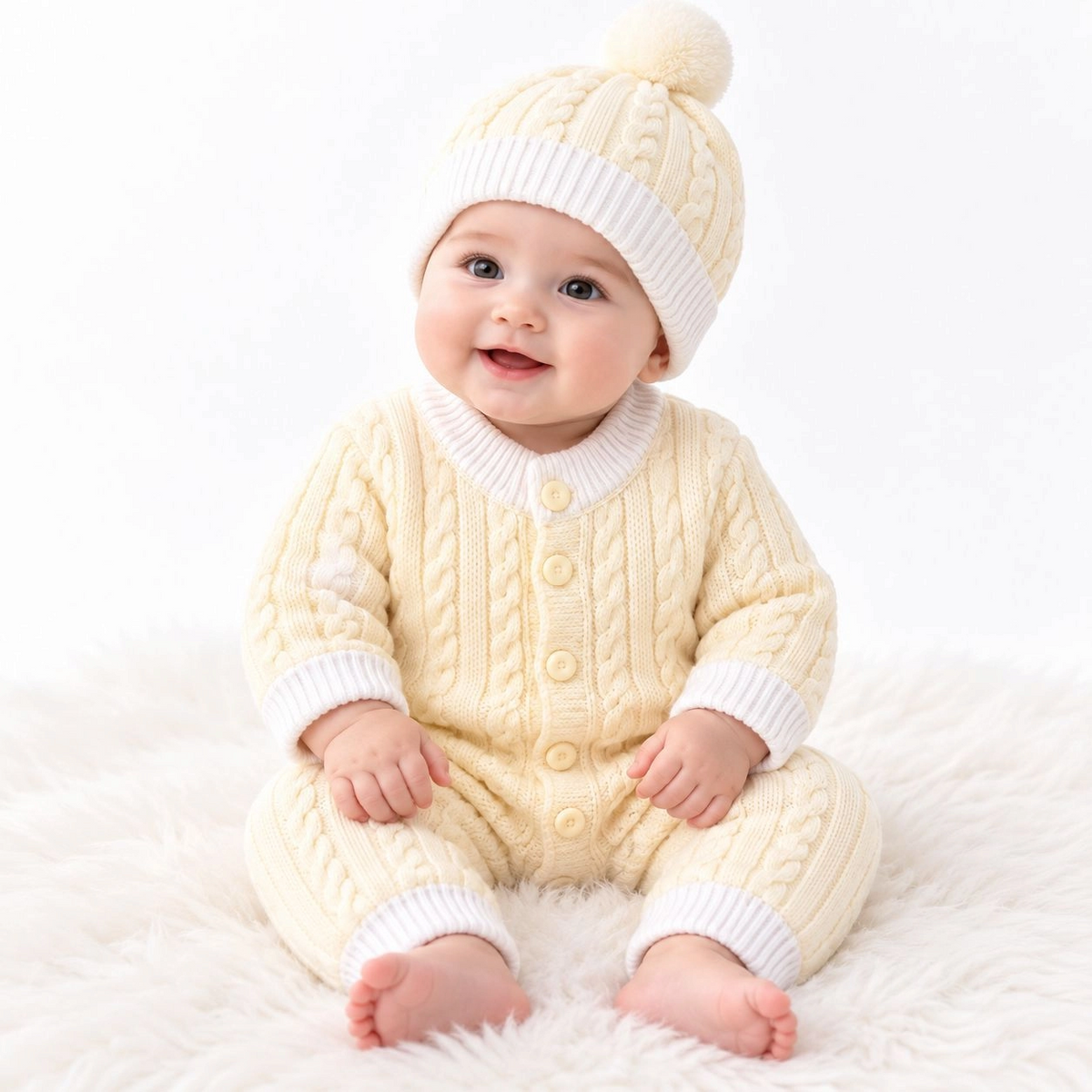 Imported Woolen Baby Romper with cap(0-6 months)