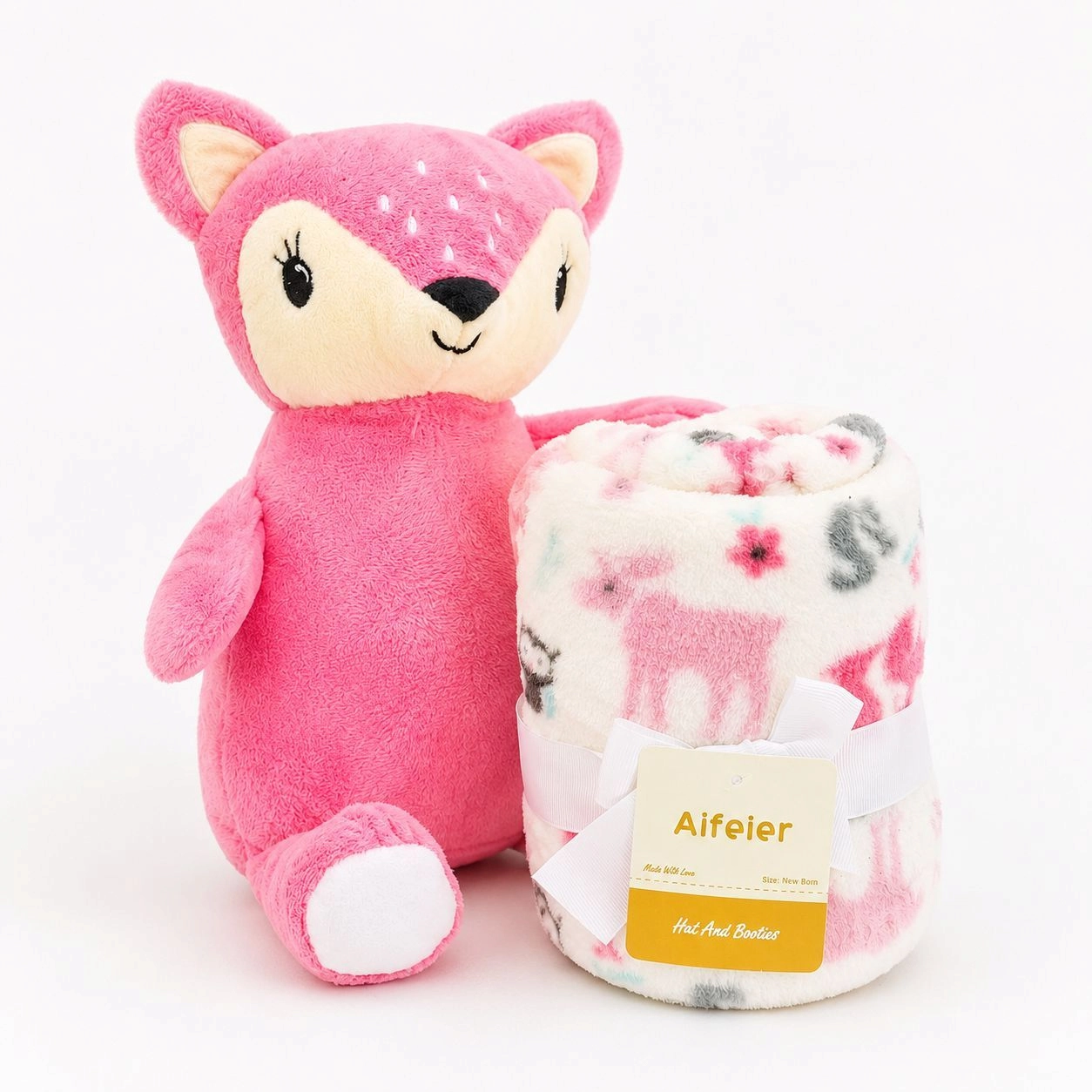 🧸 Hudson Baby Blanket with Stuff Toy
