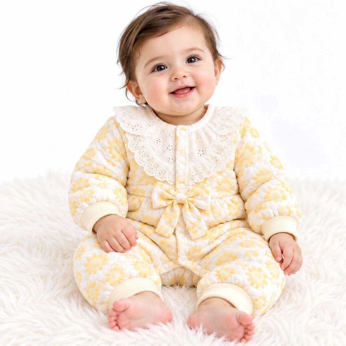 Baby Quilted Foaming Winter Rompers – Cozy & Stylish