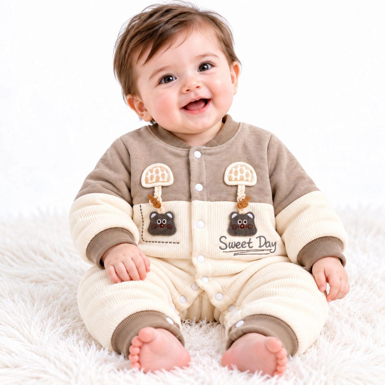 Baby Quilted Foaming Winter Rompers – Cozy & Stylish