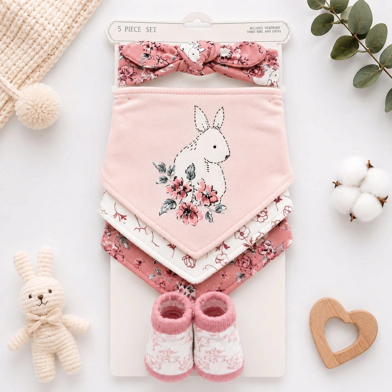 Aifeier 5 pcs baby bibs booties pack