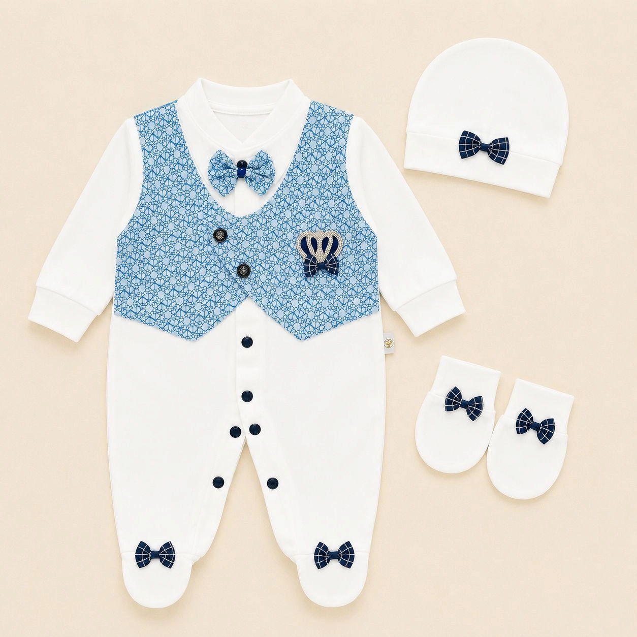 Fancy crown Romper set (WG)