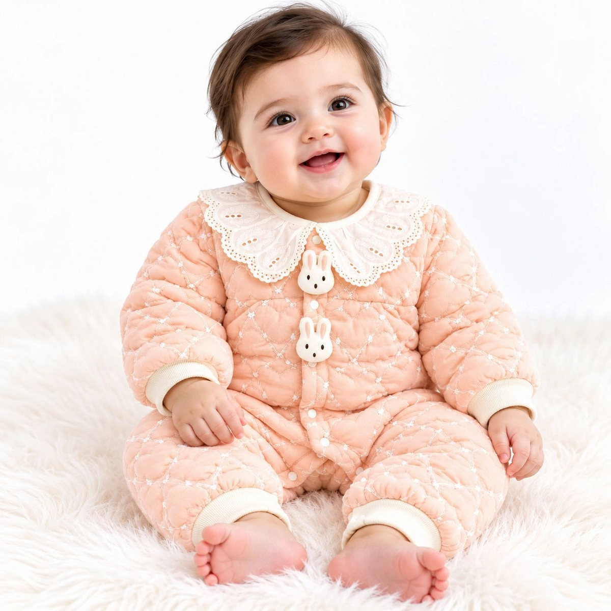 Baby Quilted Foaming Winter Rompers – Cozy & Stylish