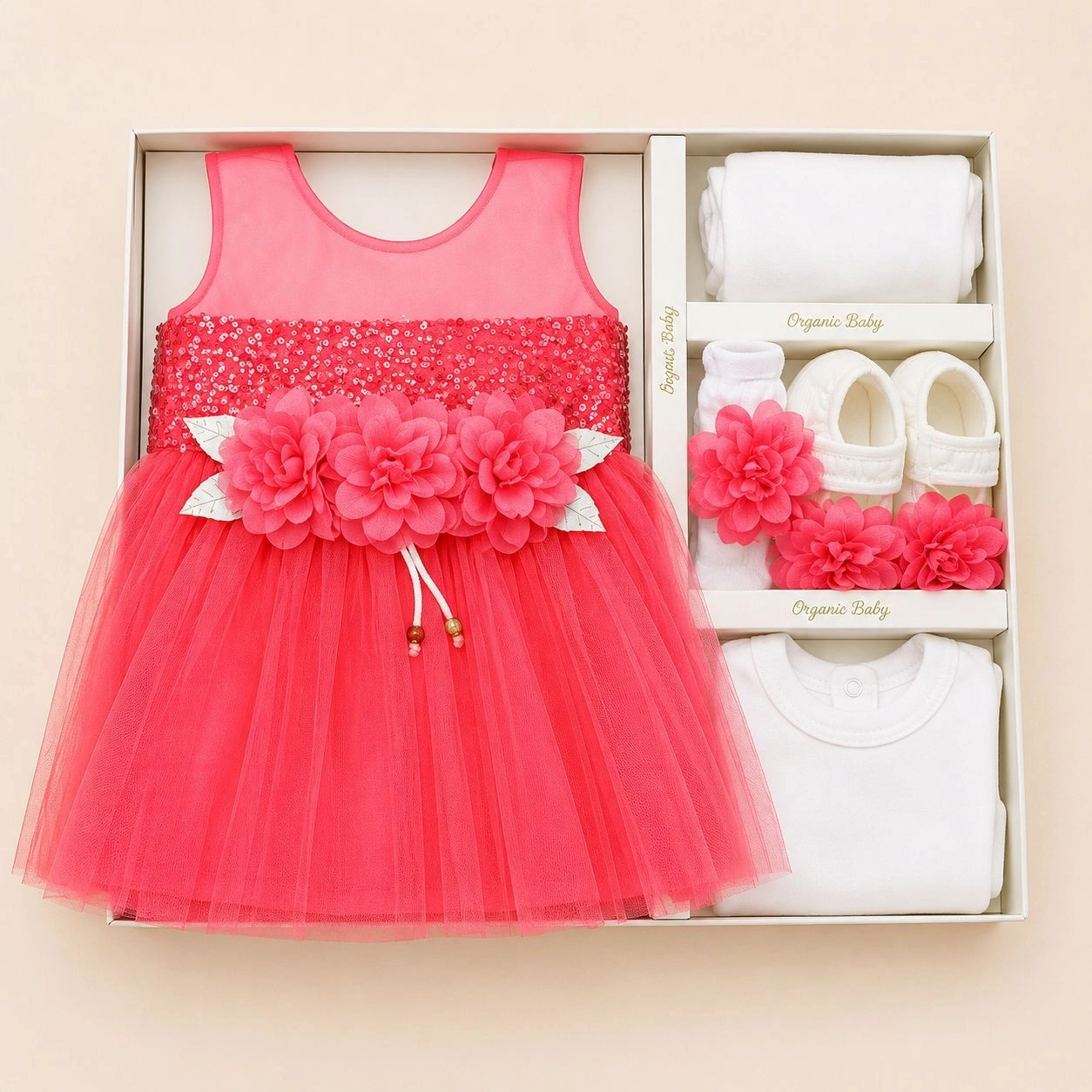 Imported Baby Girl Luxury Gift Box Set – Premium Newborn & Infant Dress Set