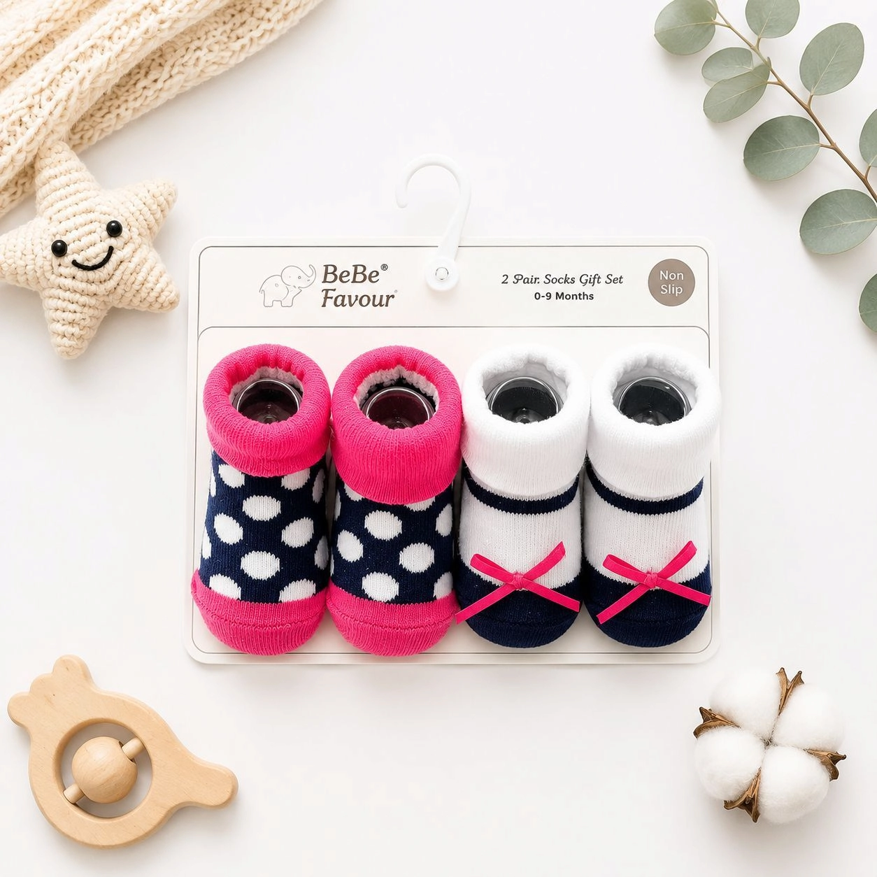 Bebe Fevor Branded Pack of 2 Socks Botties
