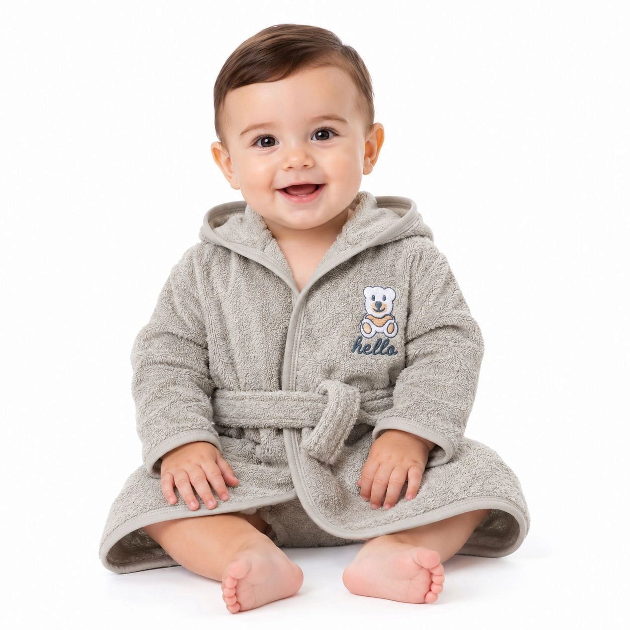 Premium Baby Hooded Bath Gown Collection(Grey) 🛁✨