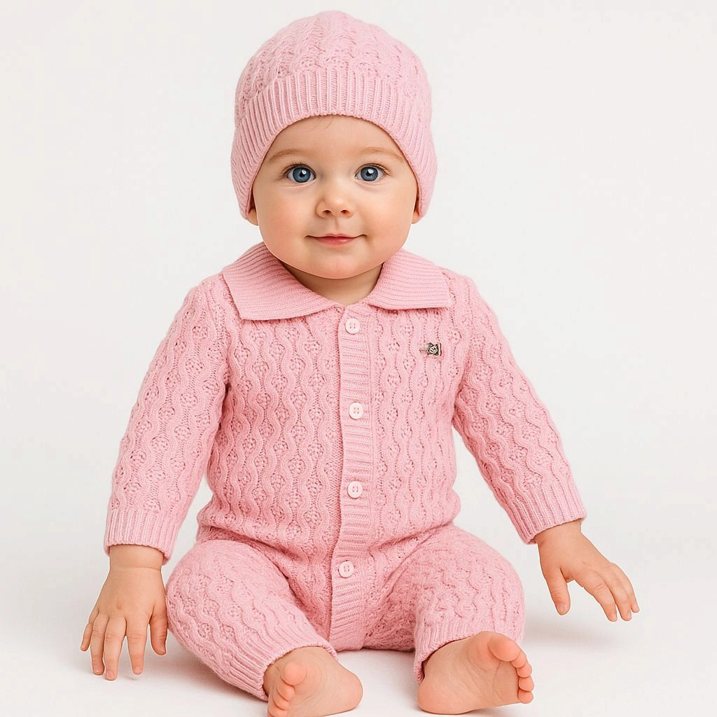 Baby Woolen Hooded Rompers(0-6 months)