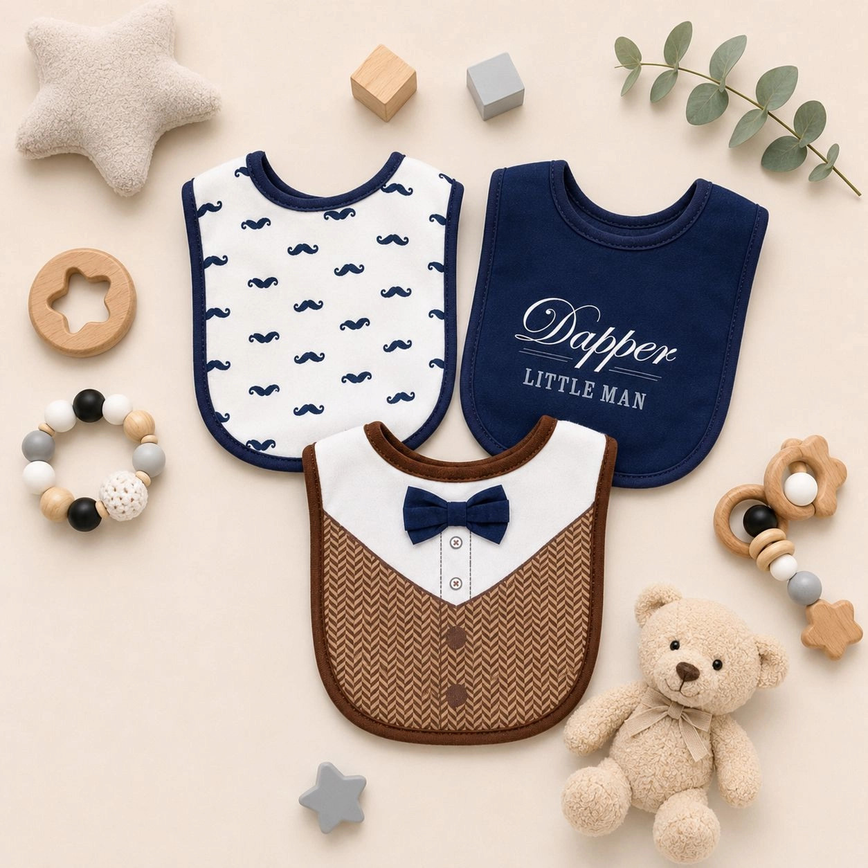 Hudson Branded Fancy Baby Bibs – Pack of 3