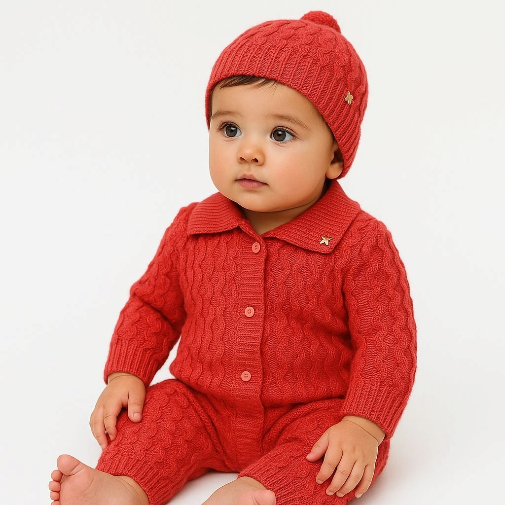 Baby Woolen Hooded Rompers(0-6 months)
