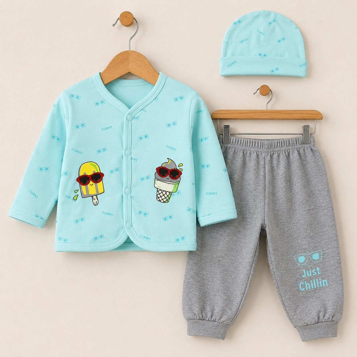 Baby Pajama Suit with Cap Bstep(0-3 months)