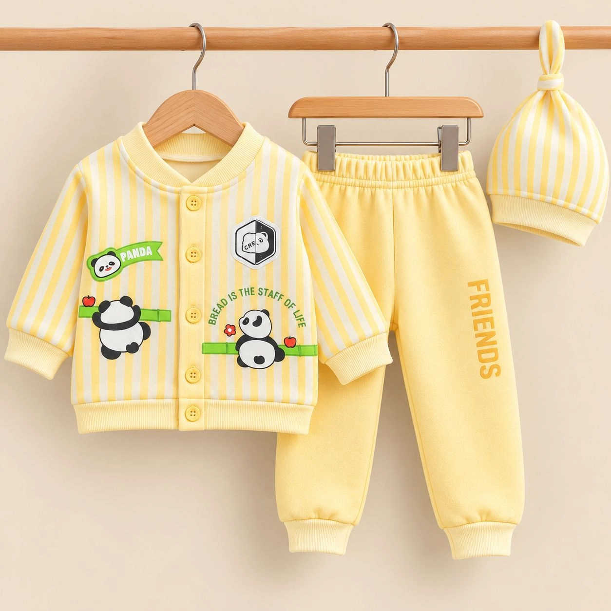 MK Winter Fleece Velvet Pajama Shirt With Cap(0-3 months)