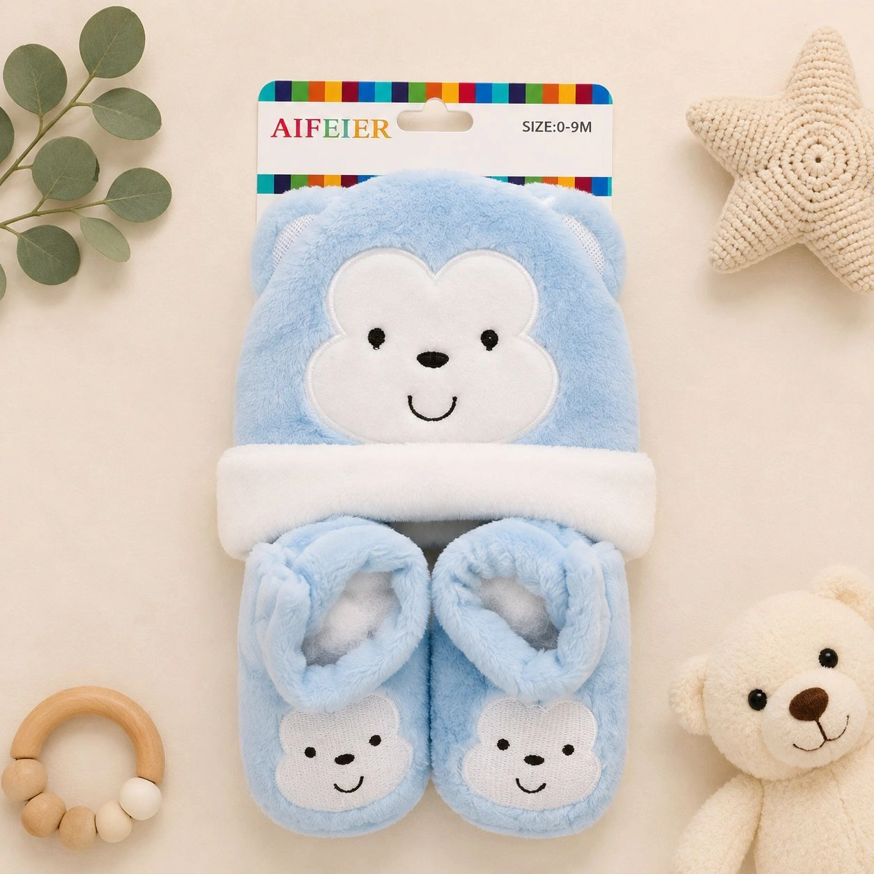 AIFEIER Premium Winter Baby Cap & Shoes Set