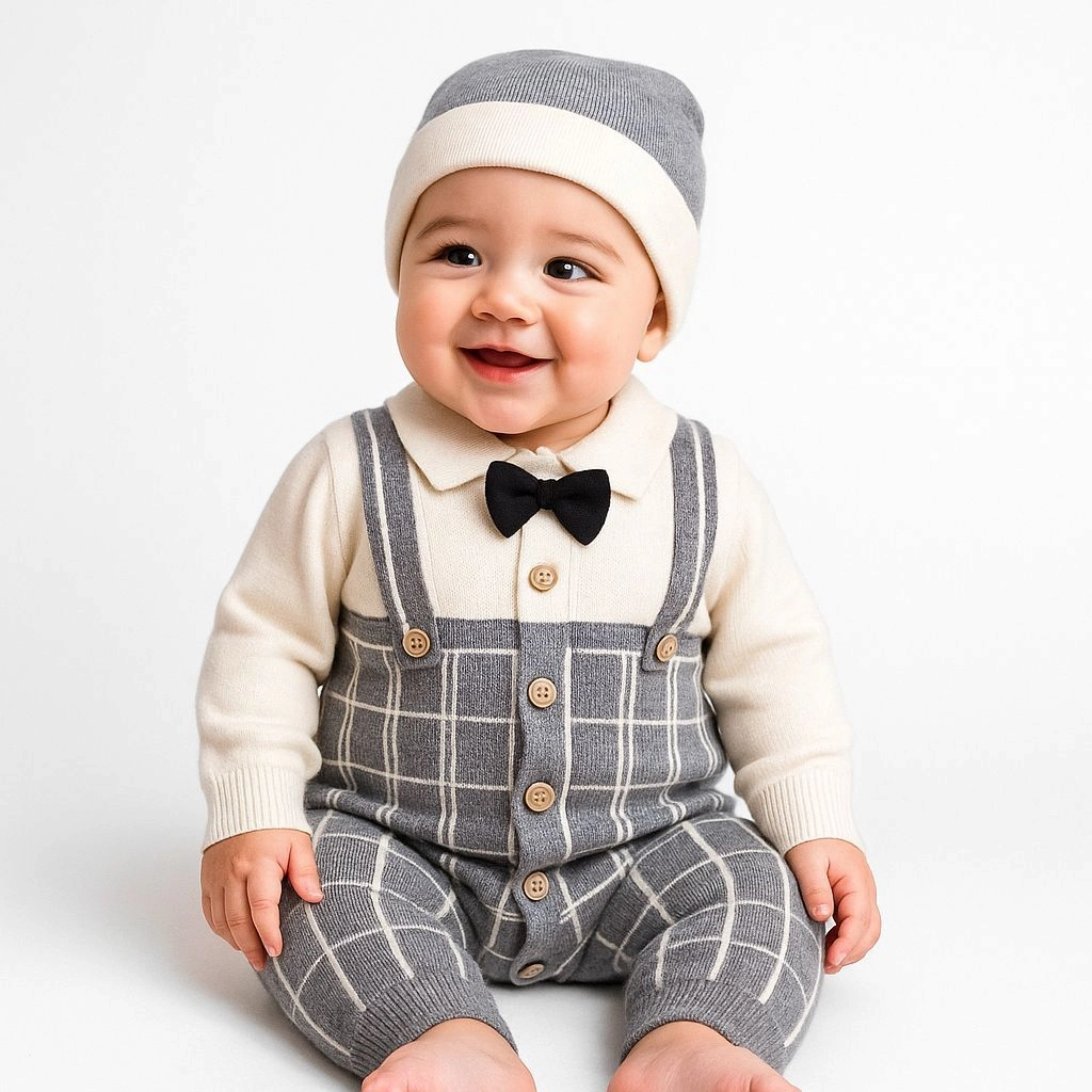 Imported Woolen Baby Rompers with cap