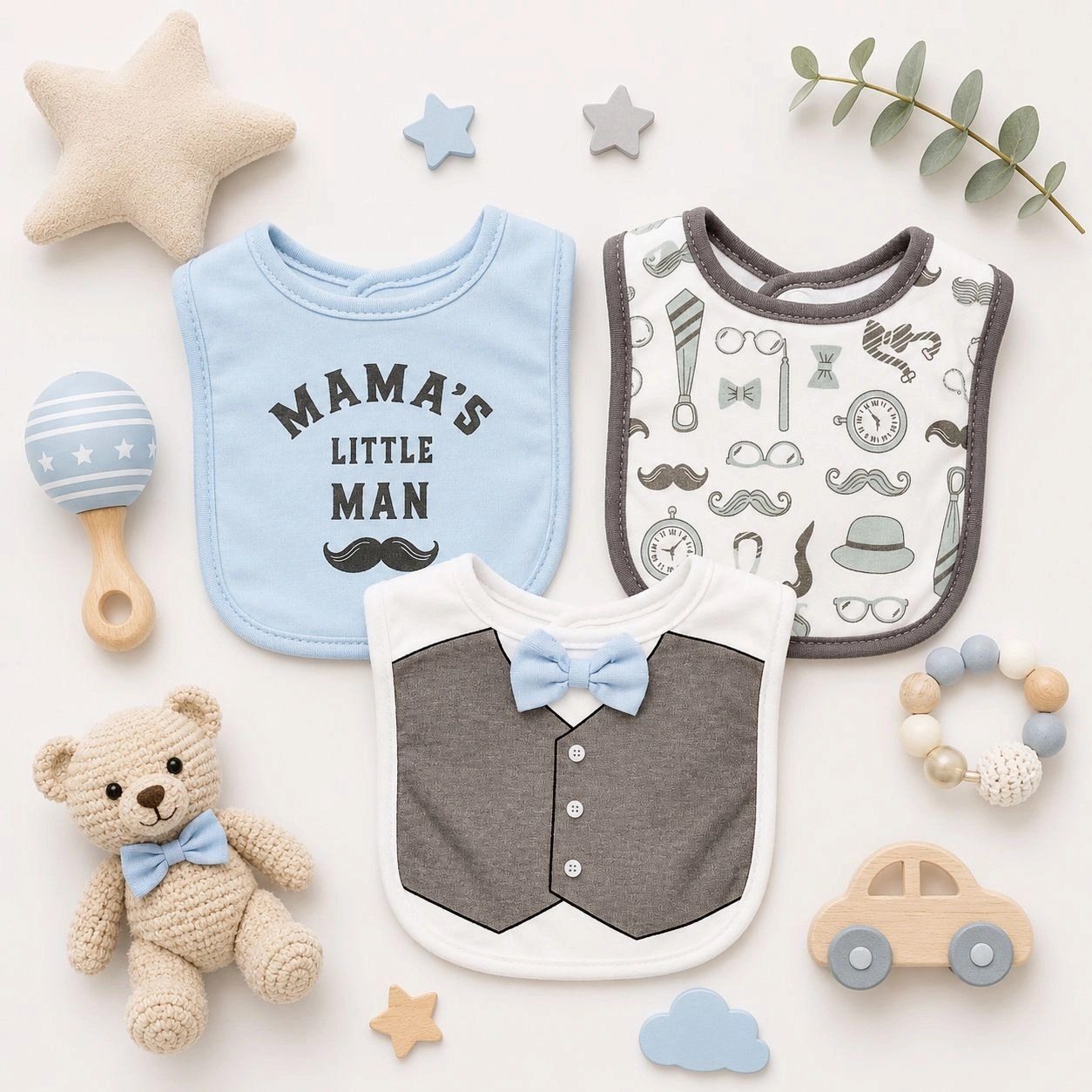 Hudson Branded Fancy Baby Bibs – Pack of 3