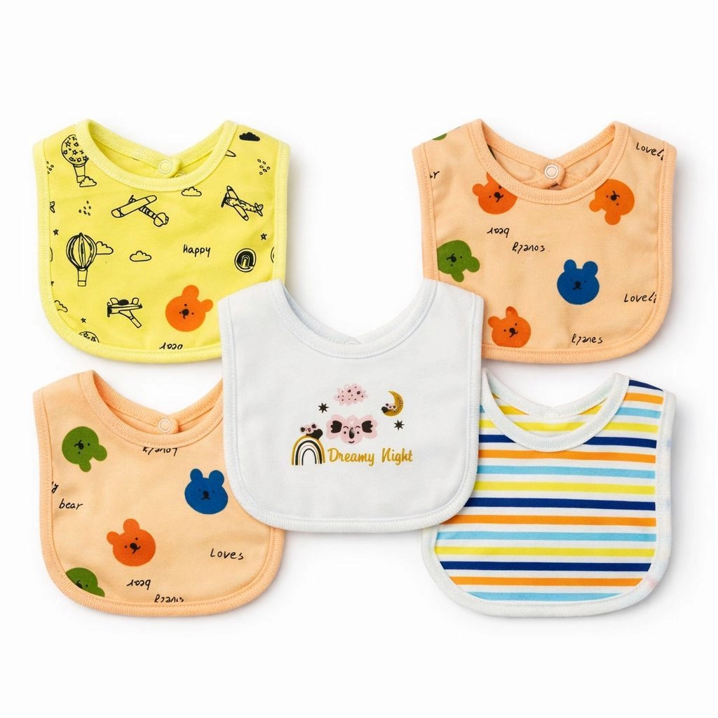 Branded Fancy Baby Bibs – Pack of 5