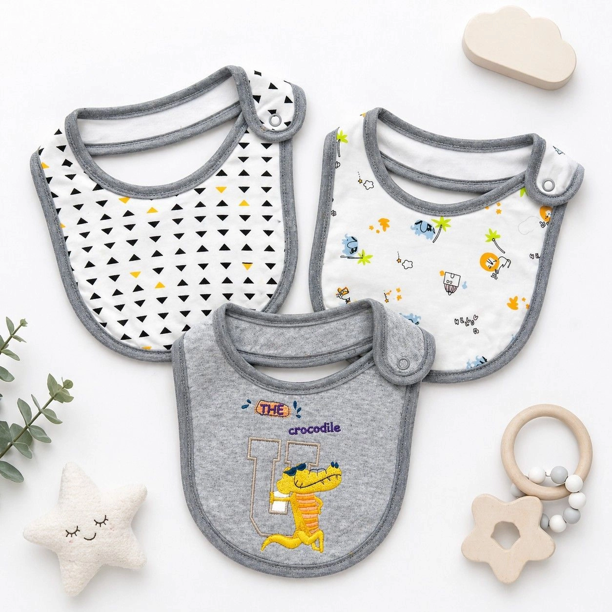 Set of 3 Baby Bibs Collection