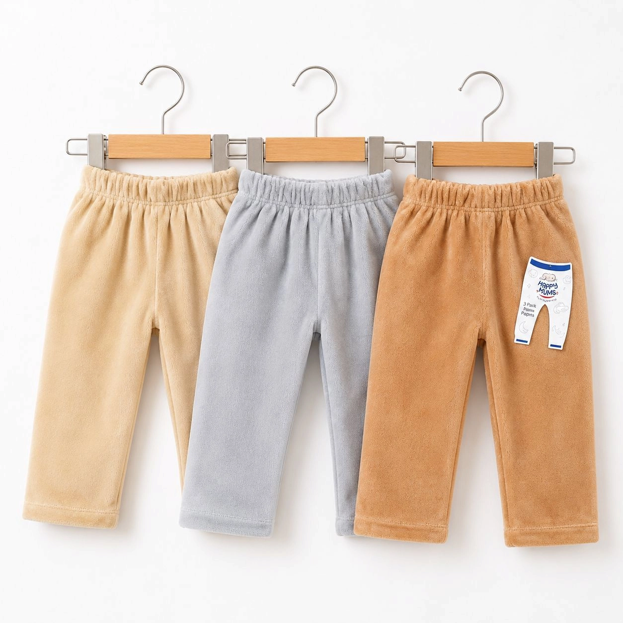 Imported Pack of 3 Velvet Baby Pajamas(0-6 months)