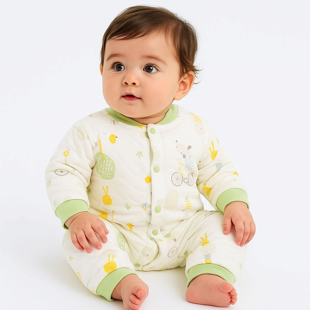 Baby Quilted Foaming Winter Rompers – Cozy & Stylish