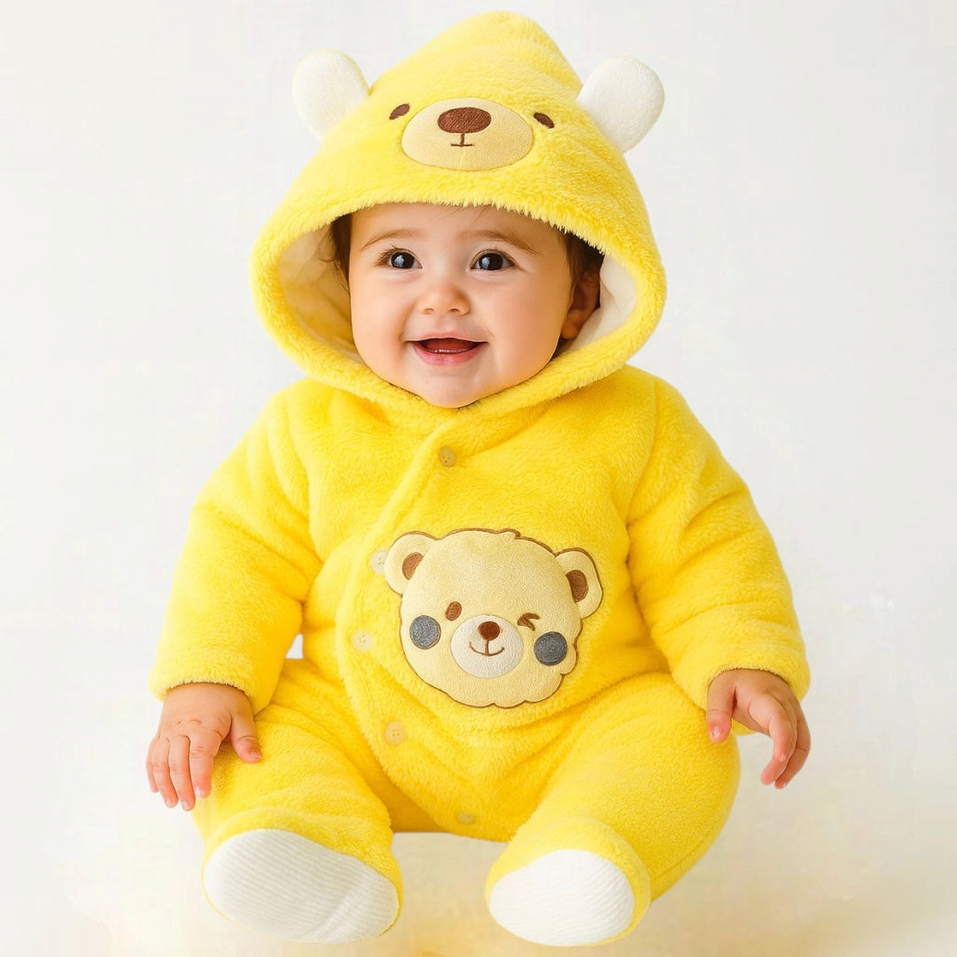 Quilted Fur Winter Rompers – Cozy & Stylish(0-6 months)