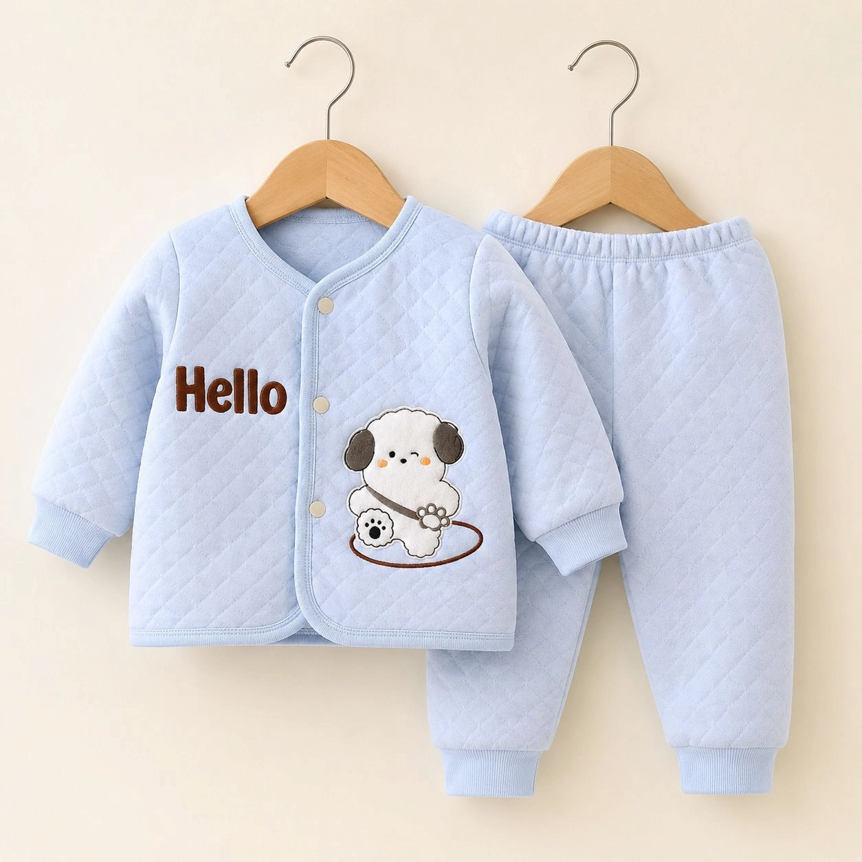 Winter quilted 2 pc baby suits