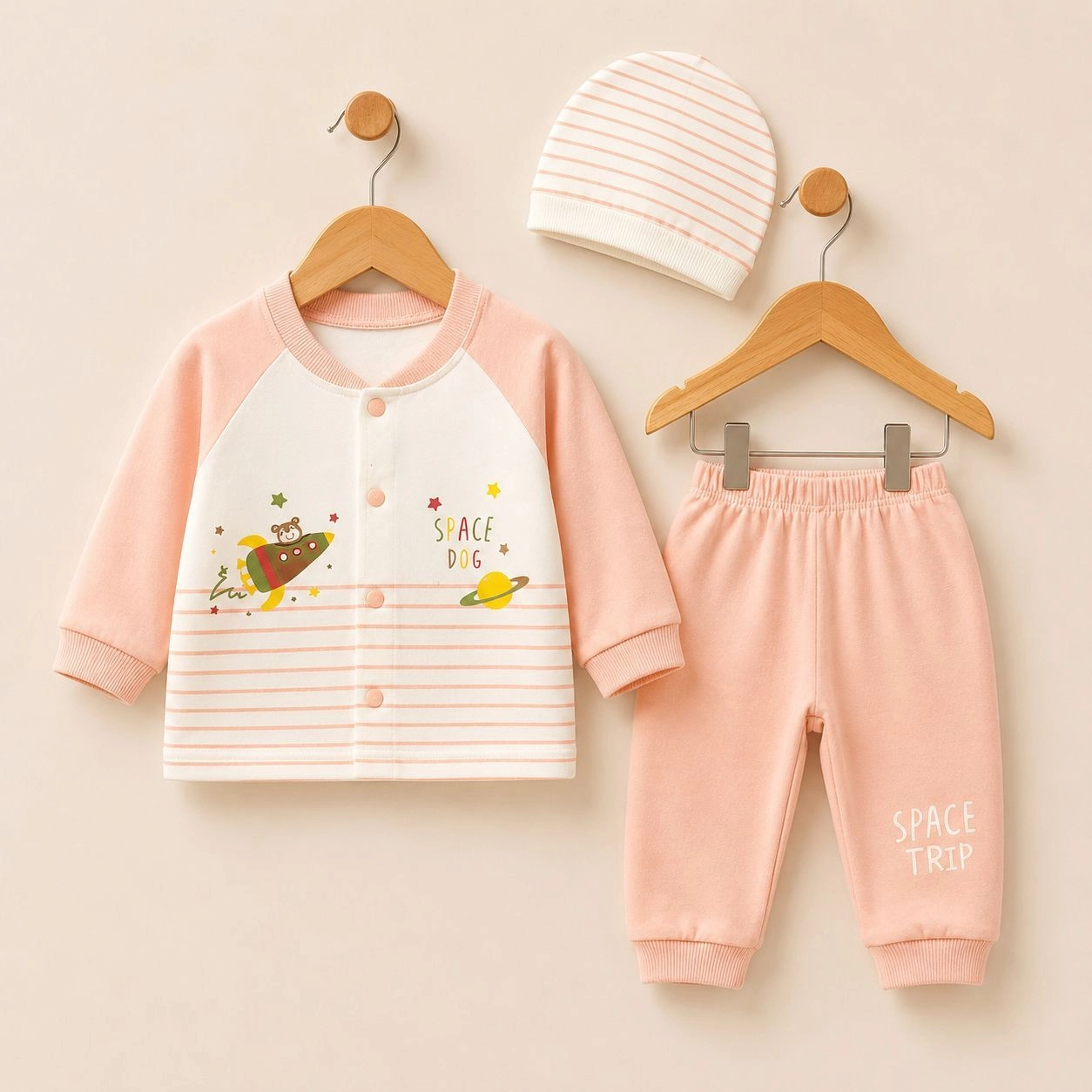 Baby Pajama Suit with Cap Bstep(0-3 months)