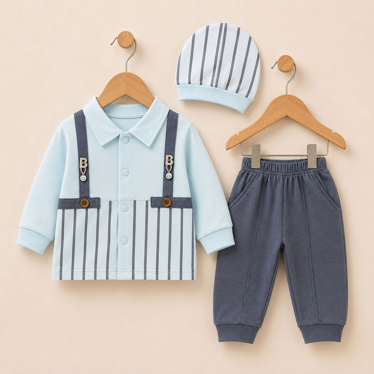 Baby Pajama Suit with Cap Bstep(0-3 months)