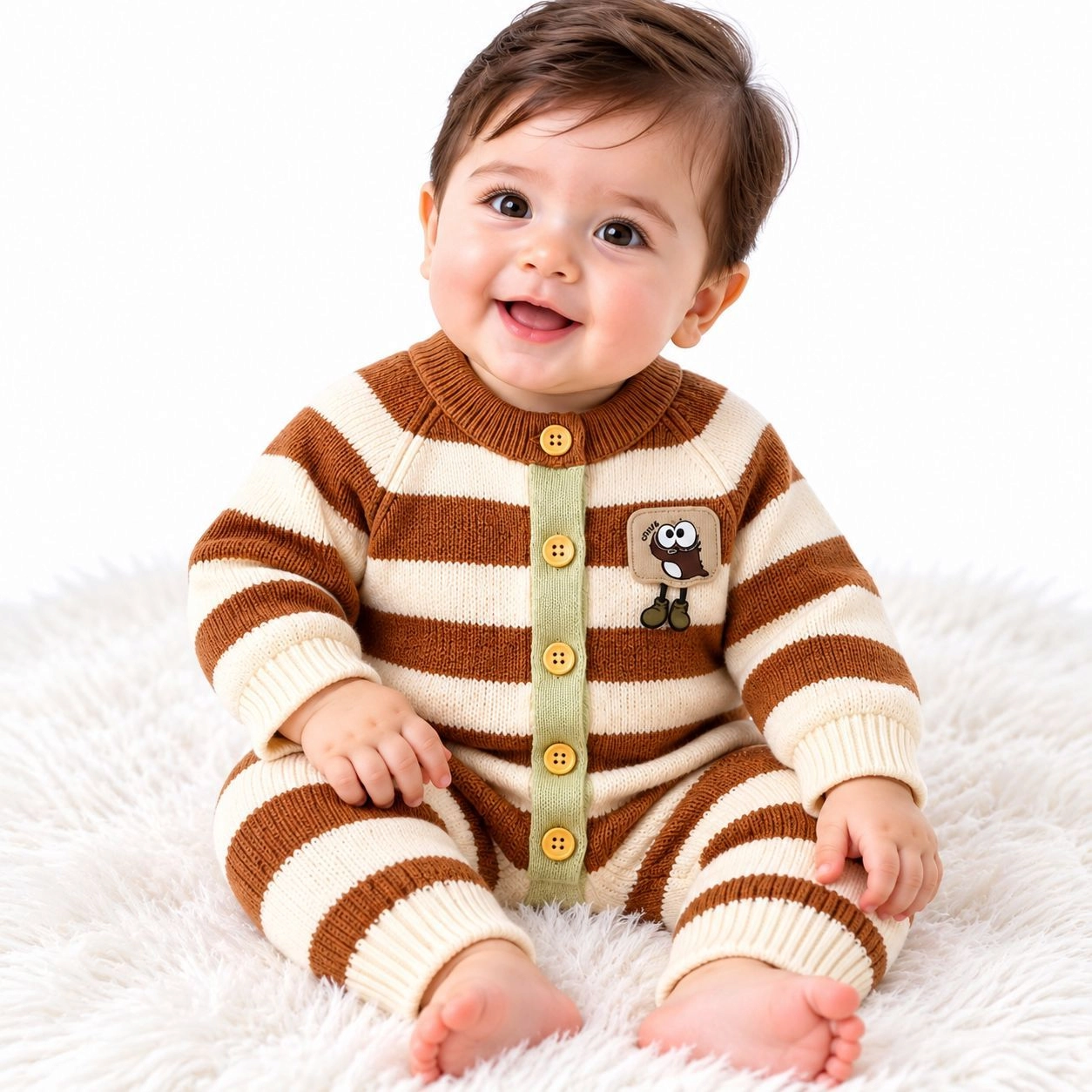 Imported Woolen Baby Rompers Bear(brown)