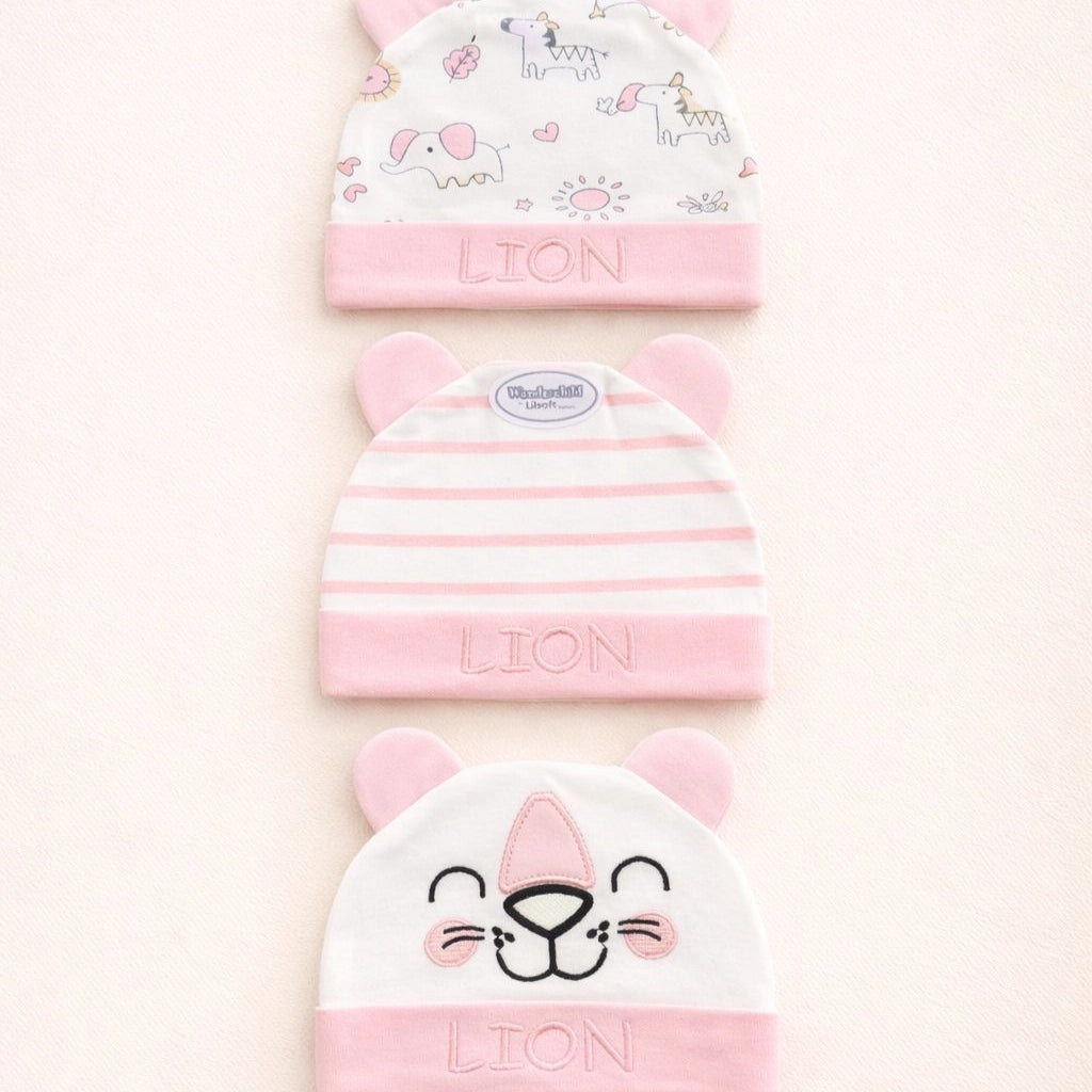 Wonderchild Baby Summer Caps – Pack of 3 | Unisex Collection
