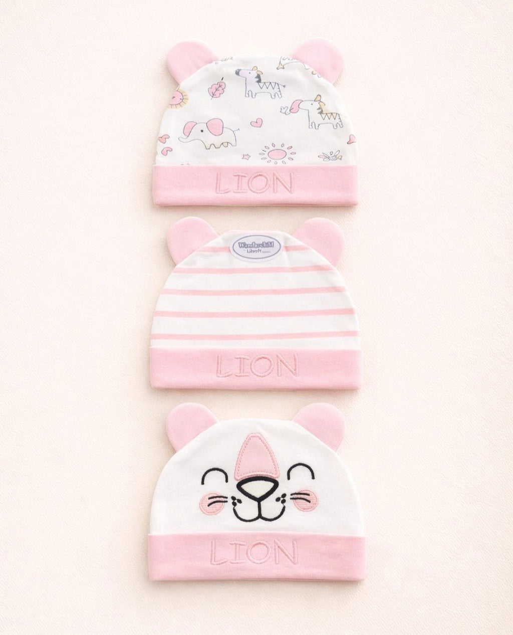 Wonderchild Baby Summer Caps – Pack of 3 | Unisex Collection