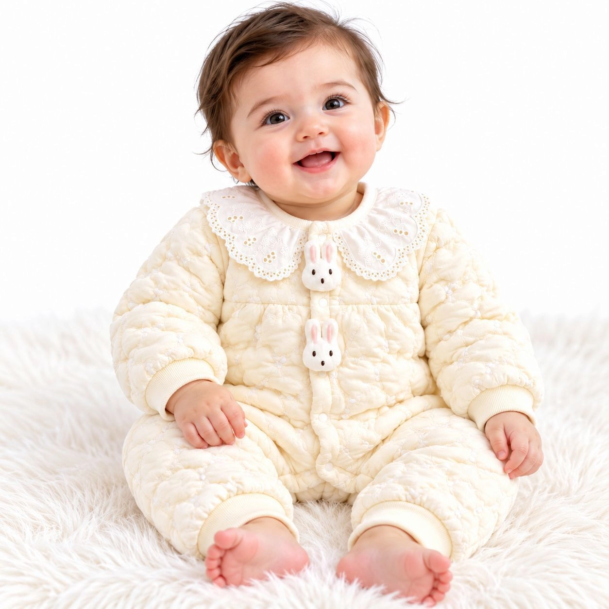 Baby Quilted Foaming Winter Rompers – Cozy & Stylish