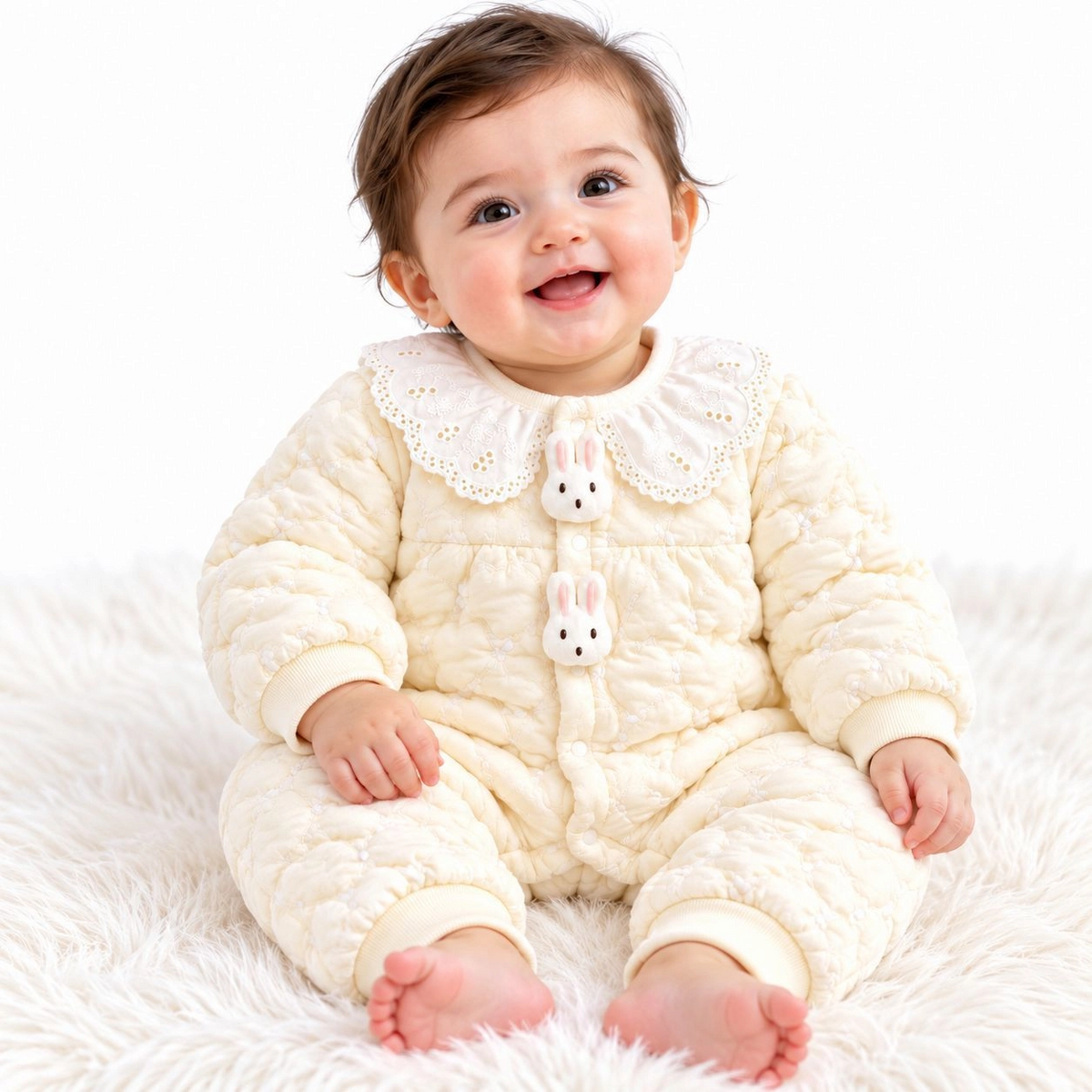 Baby Quilted Foaming Winter Rompers – Cozy & Stylish