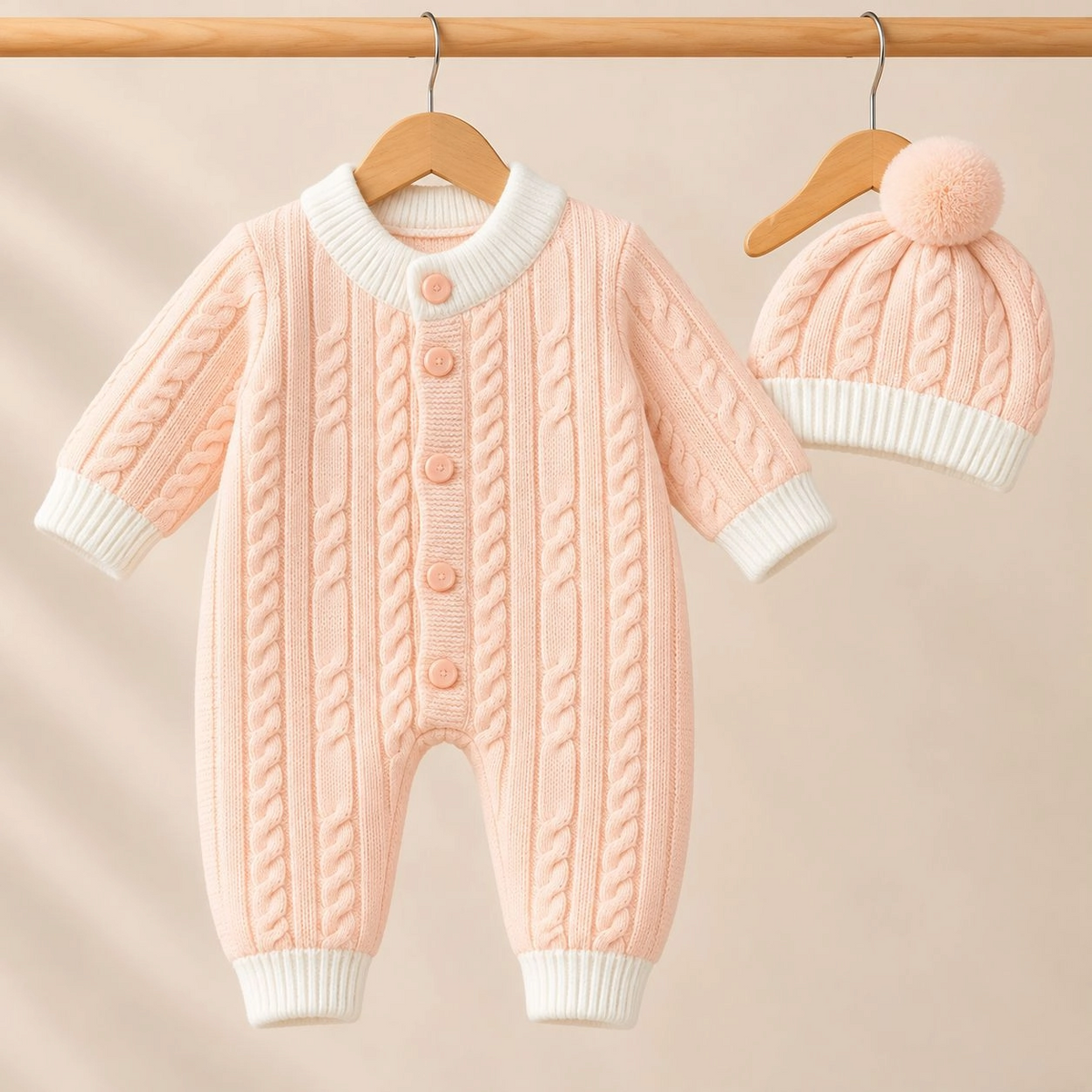 Imported Woolen Baby Romper with cap(0-6 months)