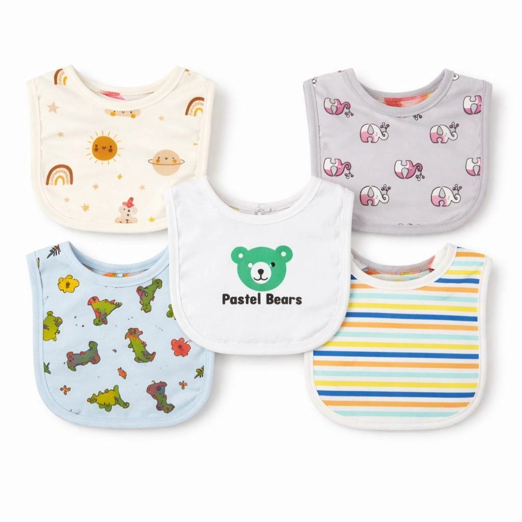 Branded Fancy Baby Bibs – Pack of 5