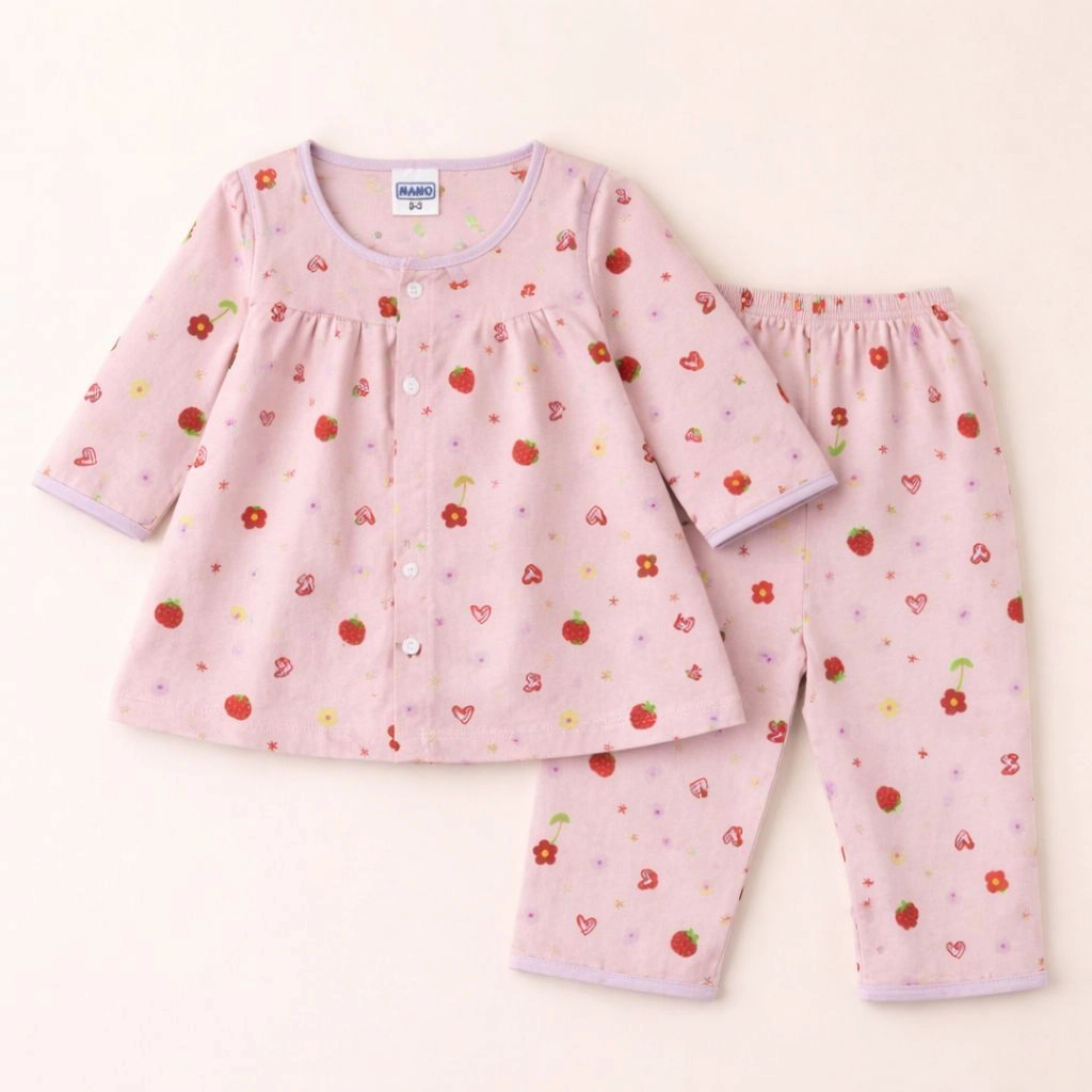 MAMO Branded 100% Cotton pajama suit(pink)