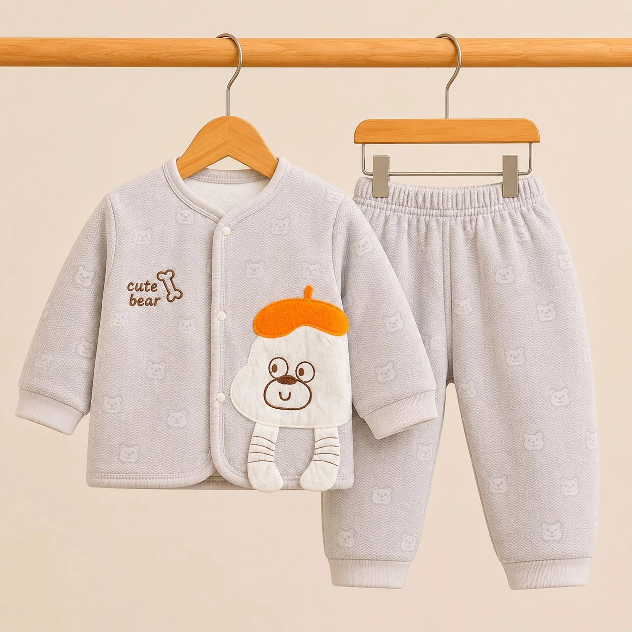 Winter quilted 2 pc baby suits