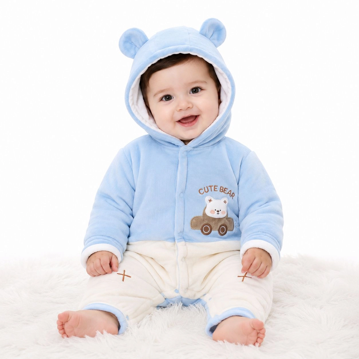 Baby Quilted Foaming Winter Rompers – Cozy & Stylish