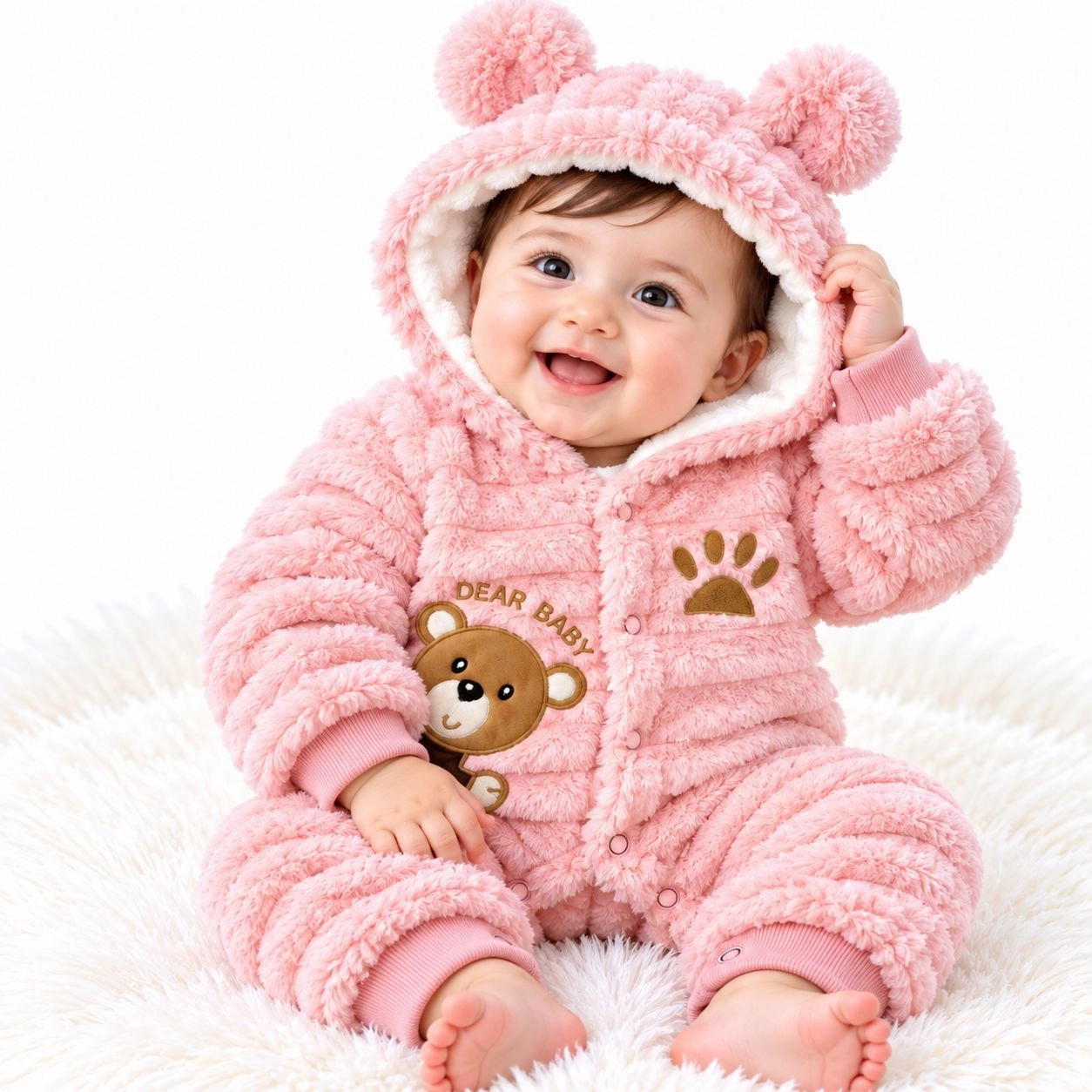 Imported Baby Fur Romper | Premium Winter Fleece Jumpsuit for Newborn