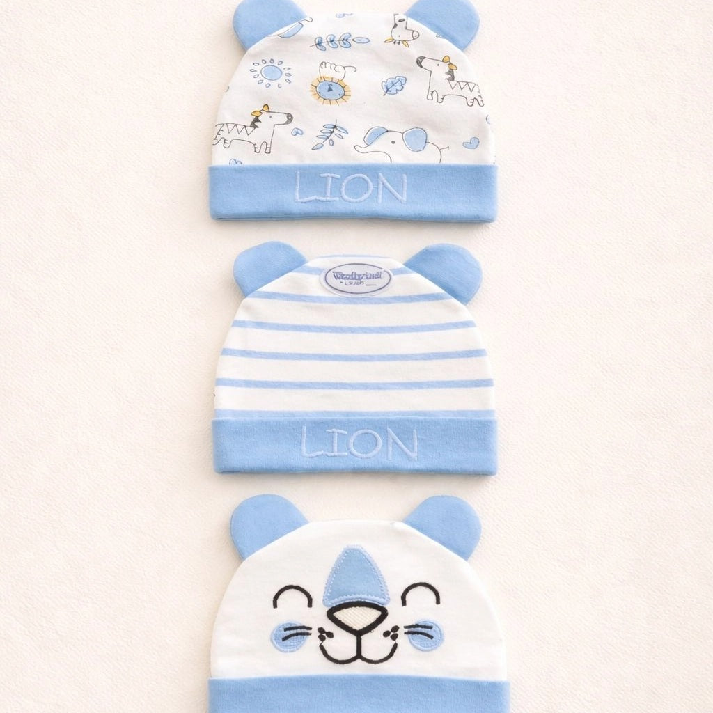 Wonderchild Baby Summer Caps – Pack of 3 | Unisex Collection