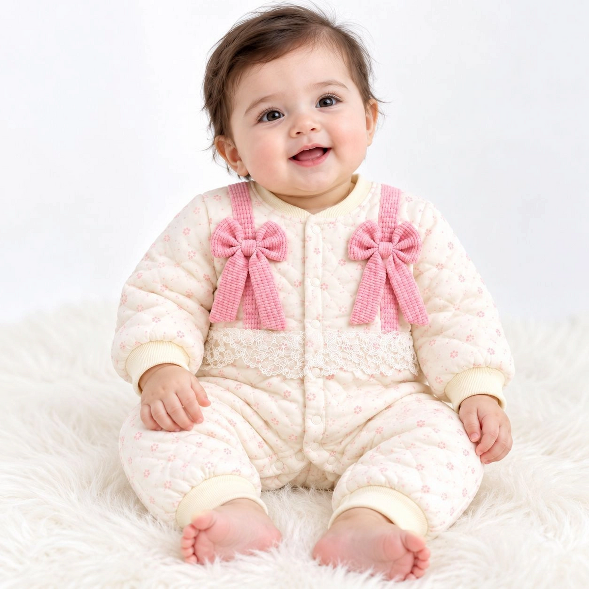 Baby Quilted Foaming Winter Rompers – Cozy & Stylish