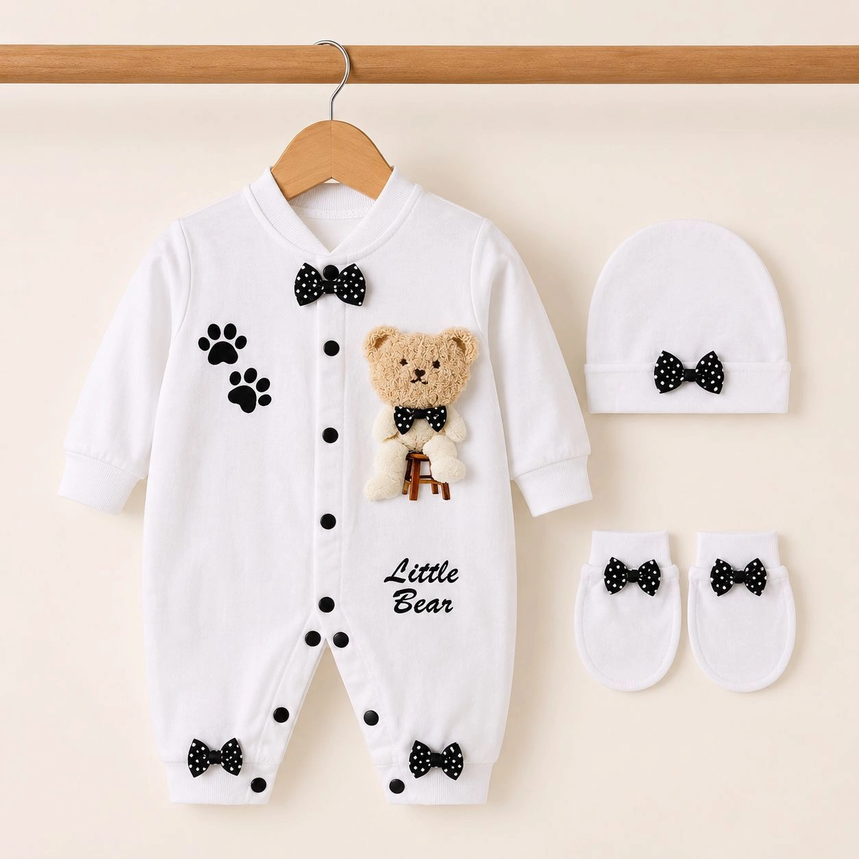3 Pc Baby Teddy Rompers Collection
