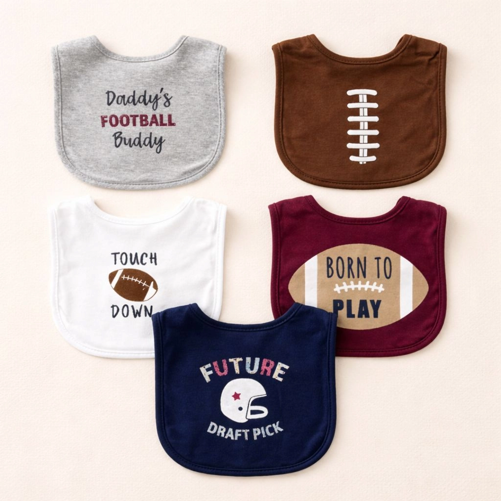 Hudson Branded Fancy Baby Bibs – Pack of 5