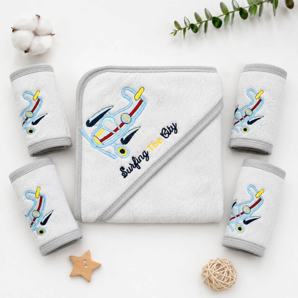 Happy mums 5-Piece Baby Towel Set Gr
